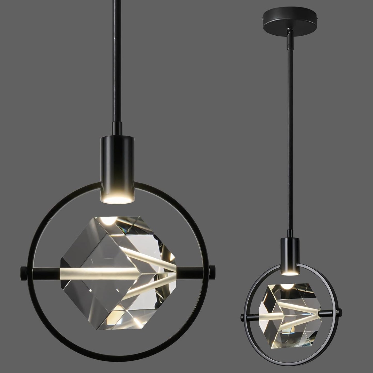 Crystal Pendant Light with Integrated LED