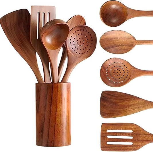 6-Piece Wooden Cooking Utensil Set