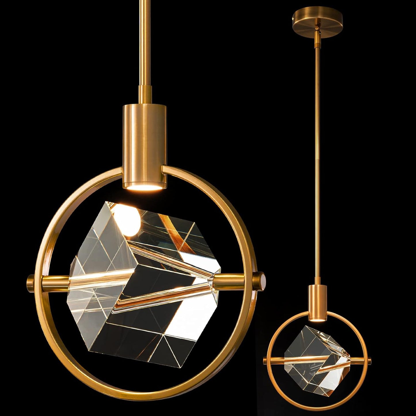 Crystal Pendant Light with Integrated LED