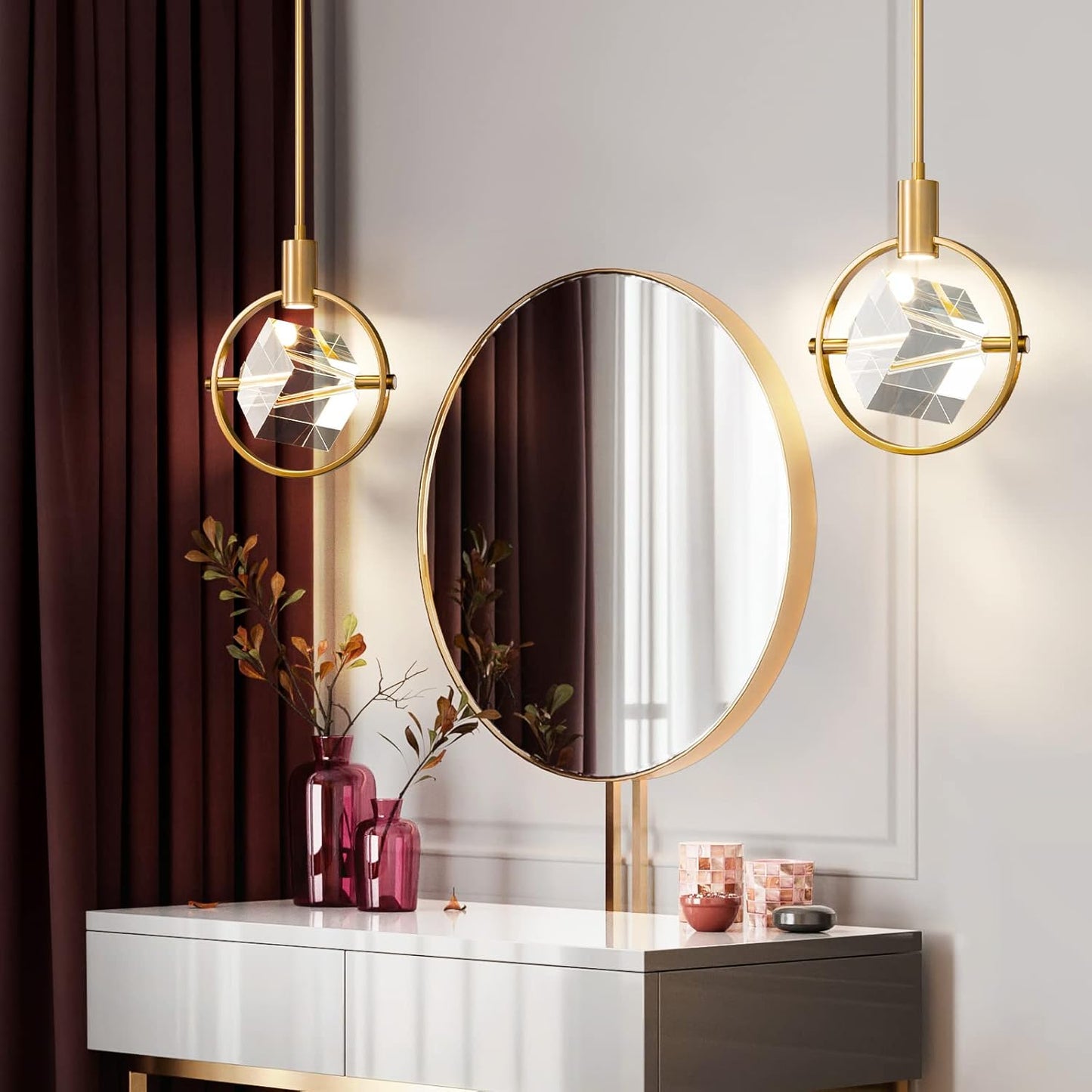 Crystal Pendant Light with Integrated LED