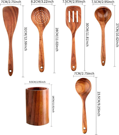 6-Piece Wooden Cooking Utensil Set