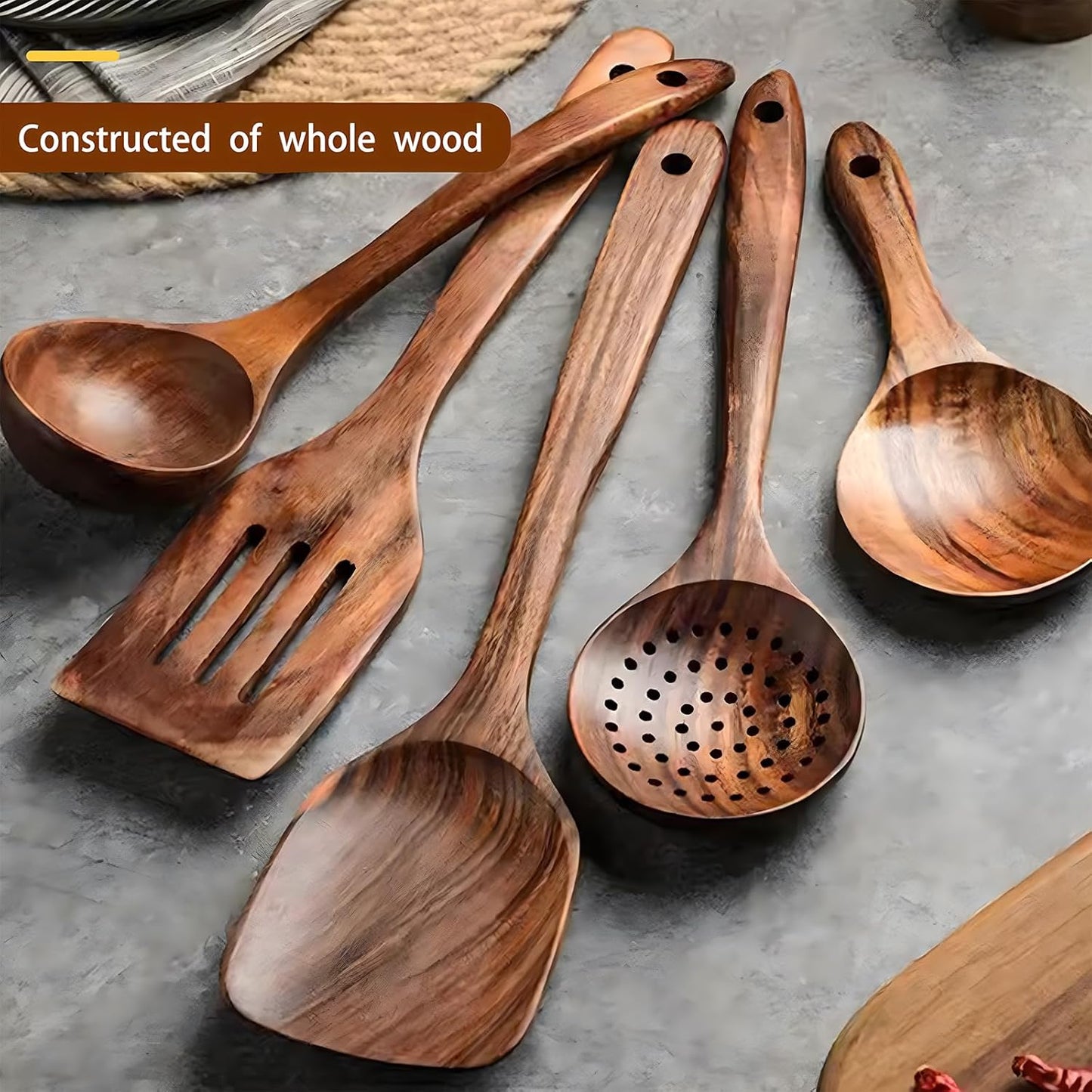 6-Piece Wooden Cooking Utensil Set