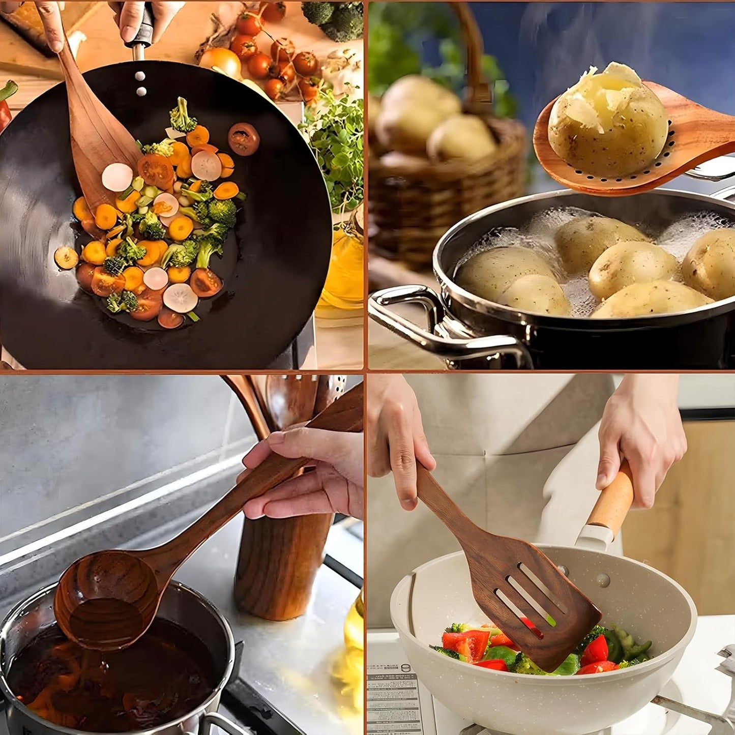 6-Piece Wooden Cooking Utensil Set