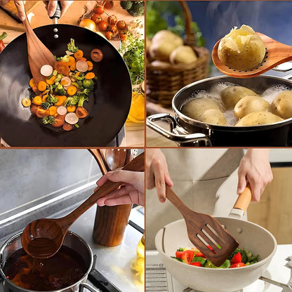 6-Piece Wooden Cooking Utensil Set