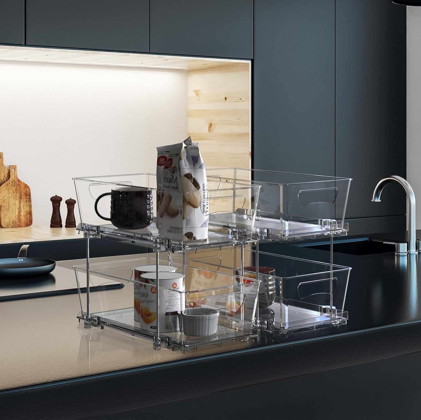 2-Tier Pull-Out Cabinet Organizer