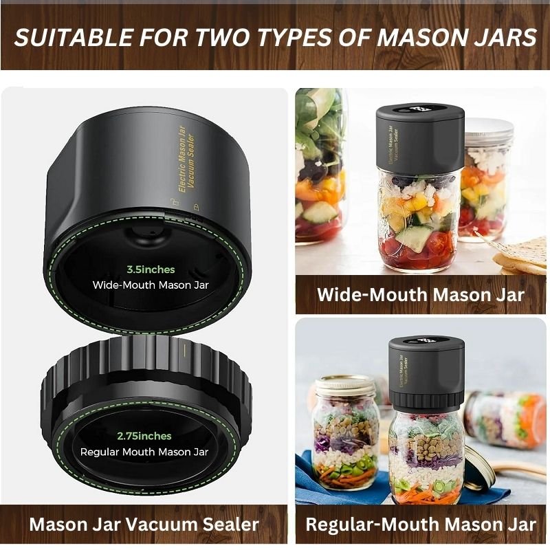 Electric Mason Jar Vacuum Sealer with LED Display