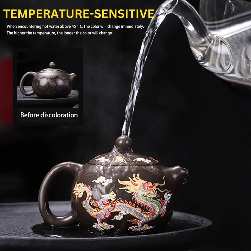 Mystical Color-Changing Dragon and Phoenix Teapot