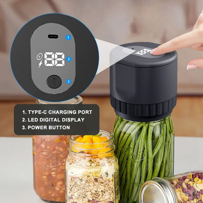 Electric Mason Jar Vacuum Sealer with LED Display