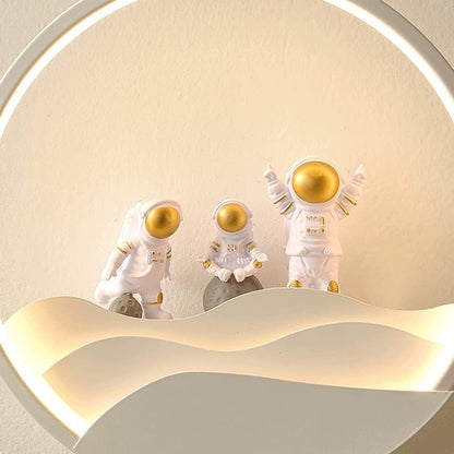 Astronaut Wall Lamp with TriColor LED Light - 11" x 11"