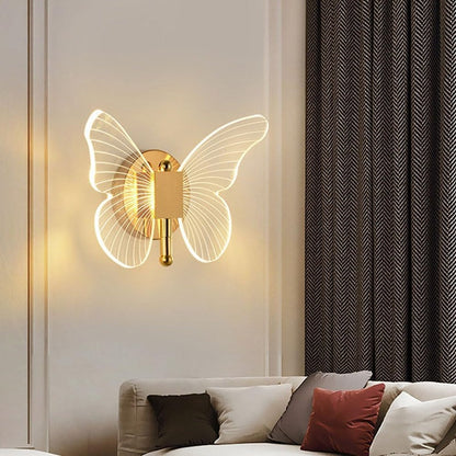 Butterfly-Shaped LED Wall Lamp with Three Lighting Modes